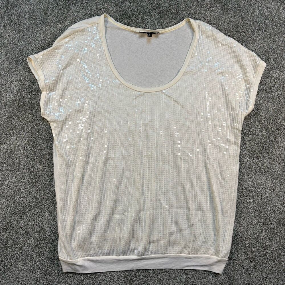 Express Women Size M Sequin Short Sleeve Top